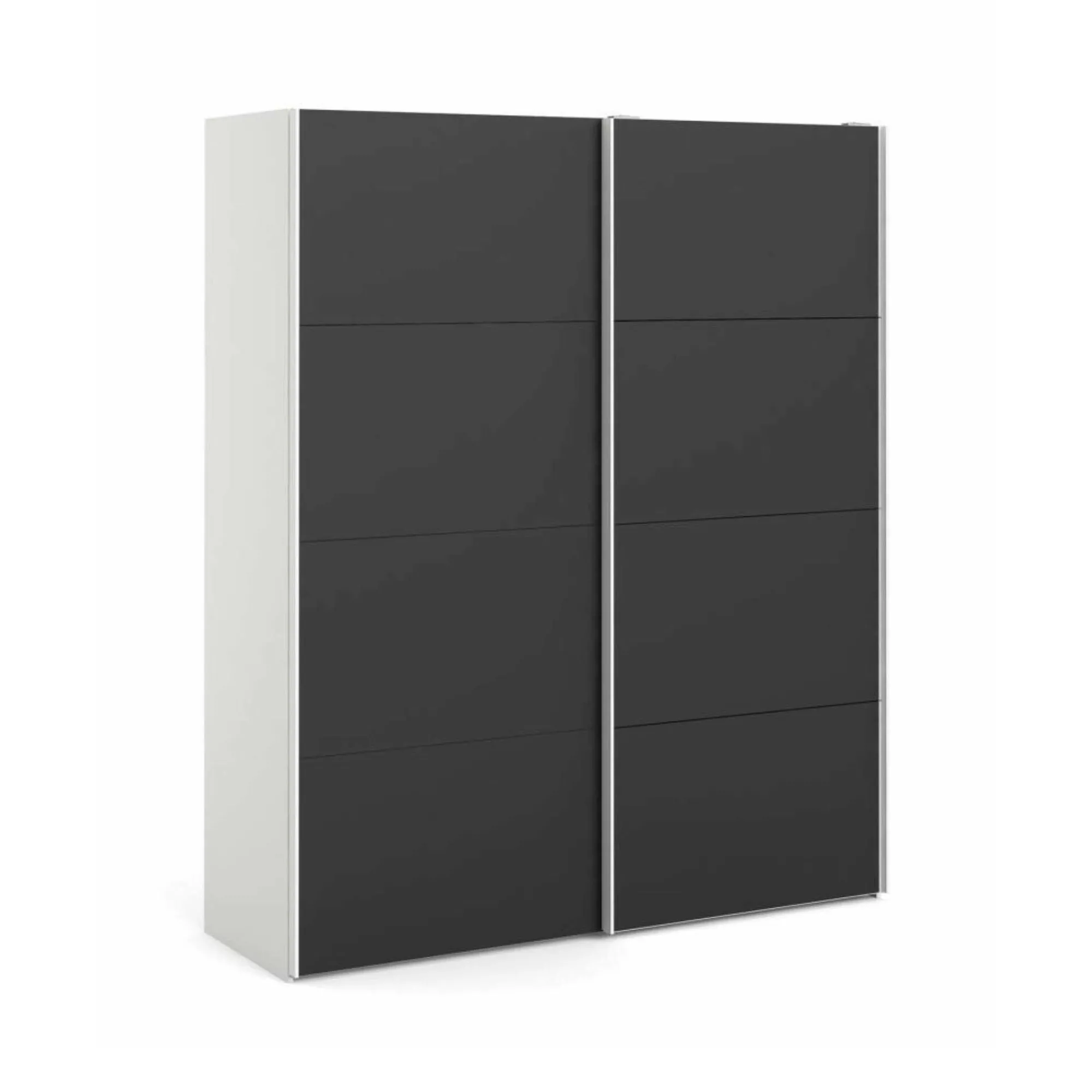 Guardaroba 2 ante Paeng, 61x182 h220 cm, Bianco e Nero<Dmora Outlet