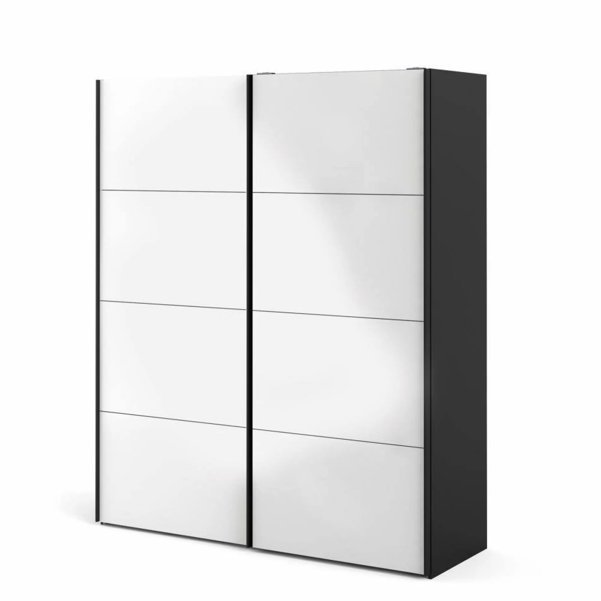 Guardaroba 2 ante Paeng, 61x182 h220 cm, Nero e Bianco<Dmora Shop