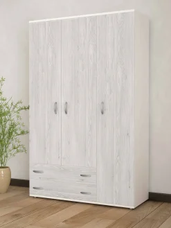 Guardaroba 3 ante Pama, 120x52h170 cm, Bianco e Grigio<Dmora Best Sale