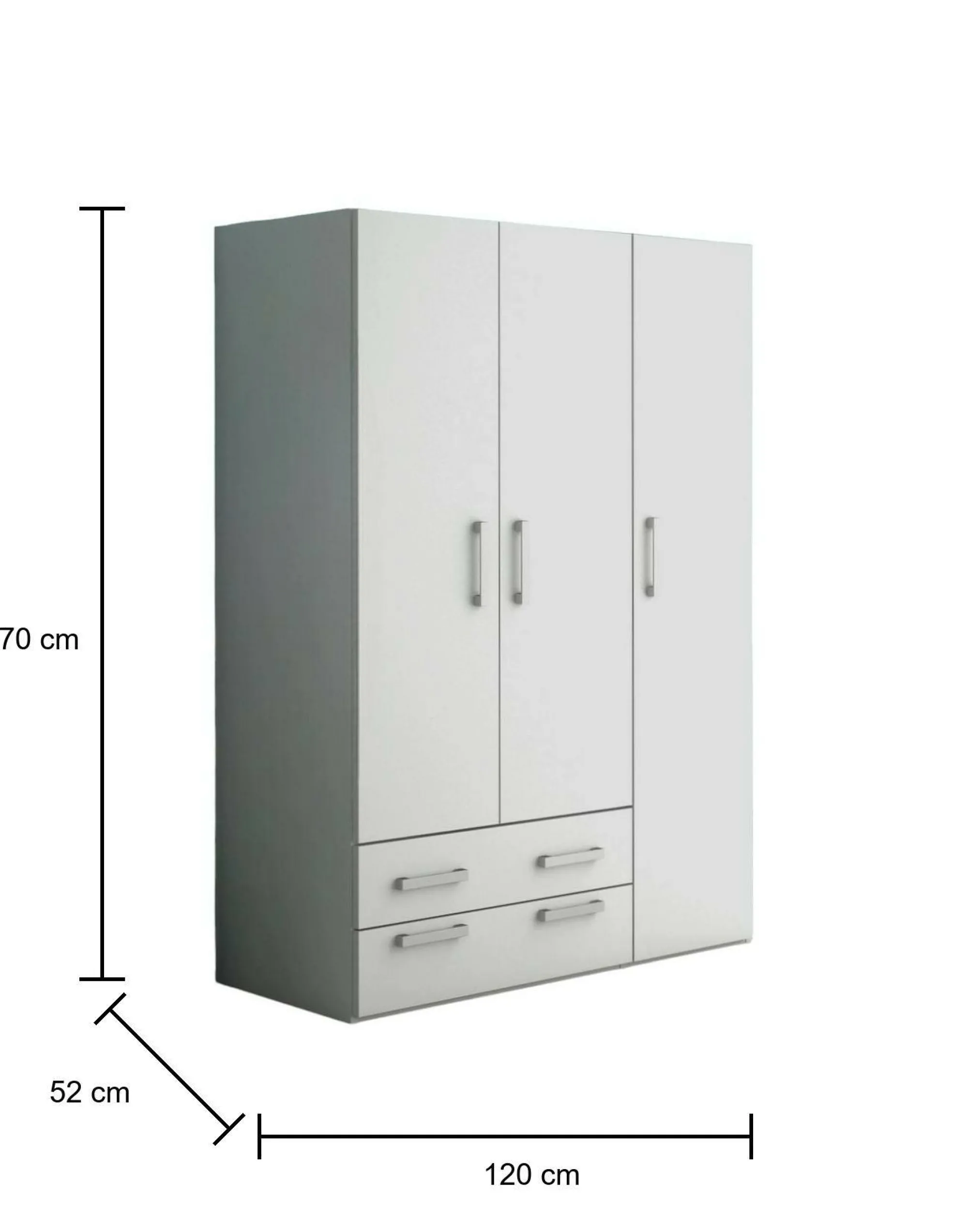 Guardaroba 3 ante Pama, 120x52h170 cm,<Dmora Clearance