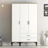 Guardaroba 3 ante Phyan, 120x201h48 cm, Noce e Bianco<Dmora Clearance