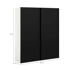 Guardaroba 2 ante Portlouis, 62x182 h220 cm, Bianco e Nero<Dmora Best Sale