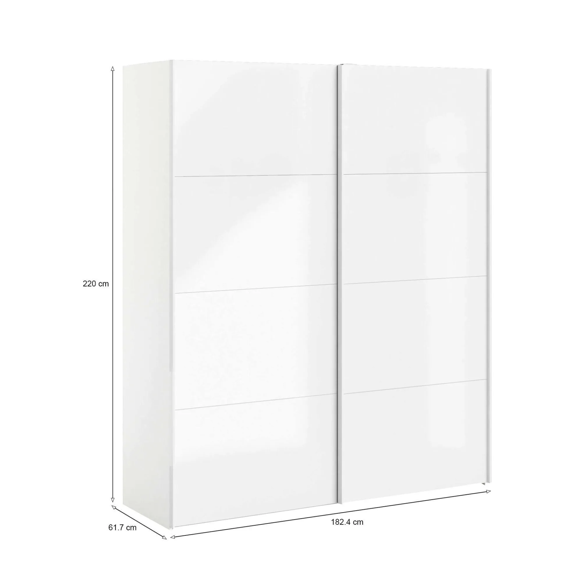 Guardaroba 2 ante Portlouis, 182x62 h220 cm, Bianco<Dmora Best