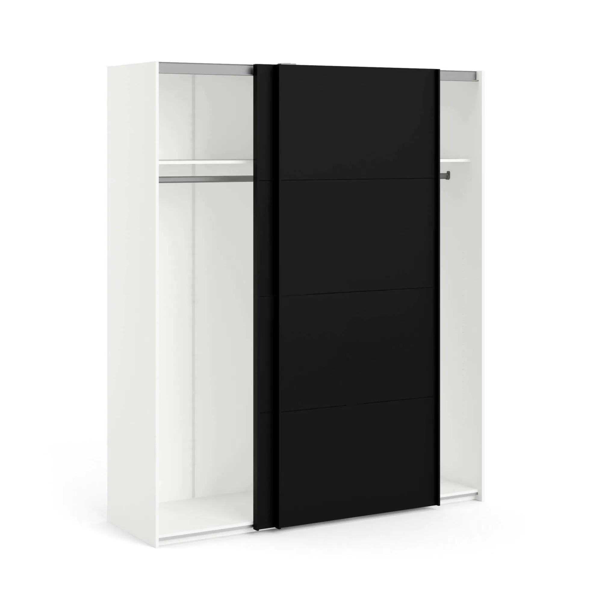 Guardaroba 2 ante Portlouis, 62x182 h220 cm, Bianco e Nero<Dmora Best Sale