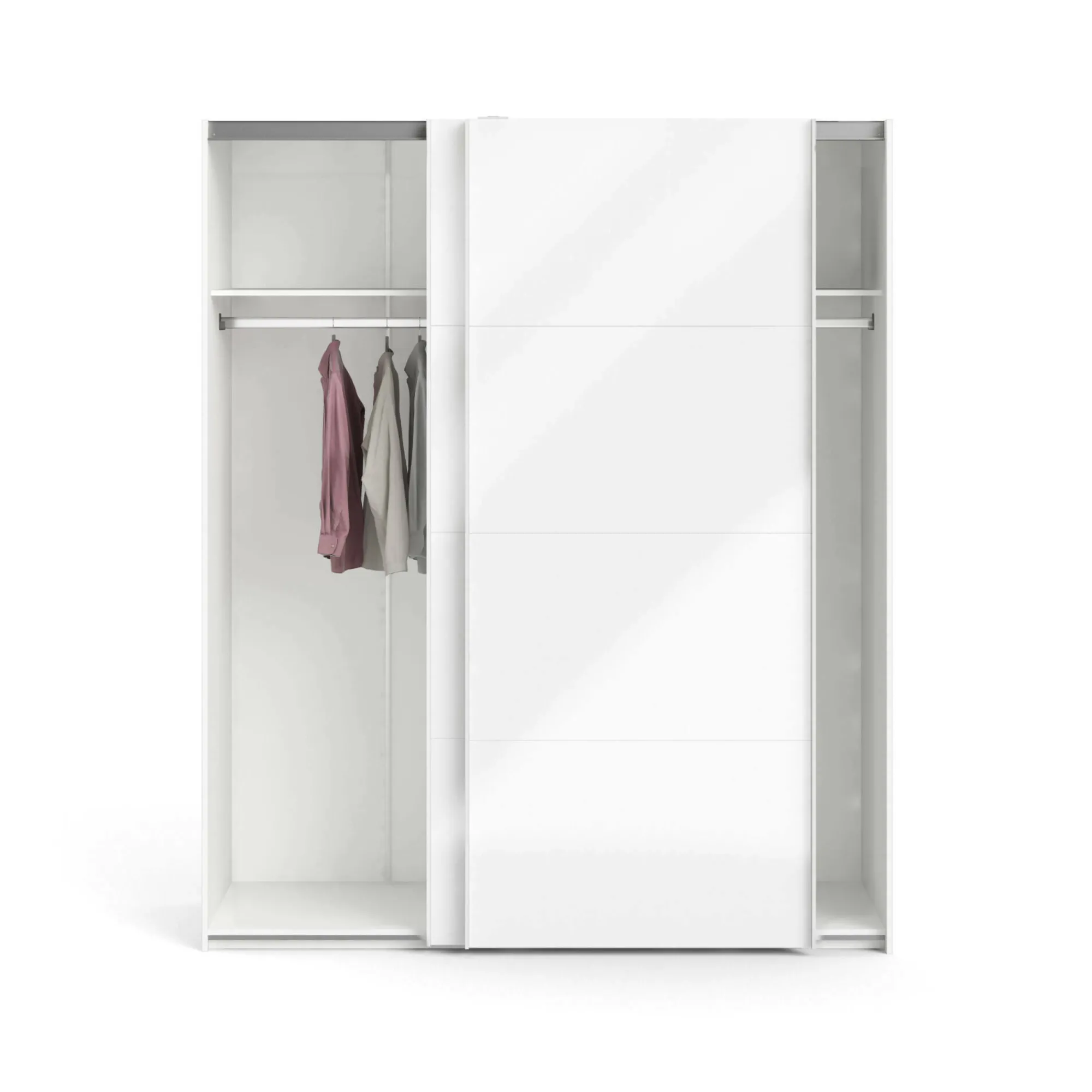 Guardaroba 2 ante Portlouis, 182x62 h220 cm, Bianco<Dmora Best