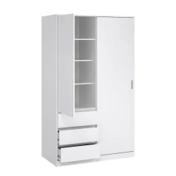 Guardaroba 2 ante Sanjose, 60x119 h200 cm, Bianco<Dmora Clearance