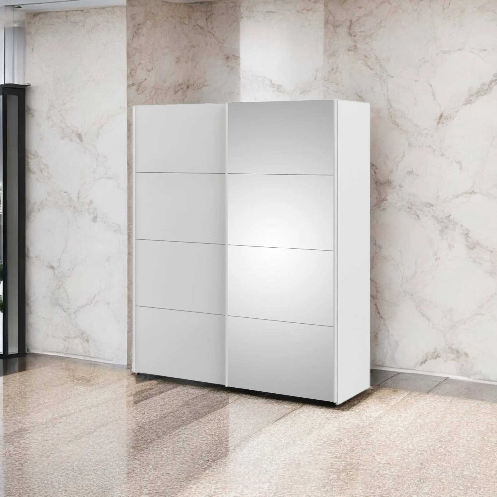 Guardaroba 2 ante Seraphin, 61x182 h220 cm, Bianco<Dmora Clearance