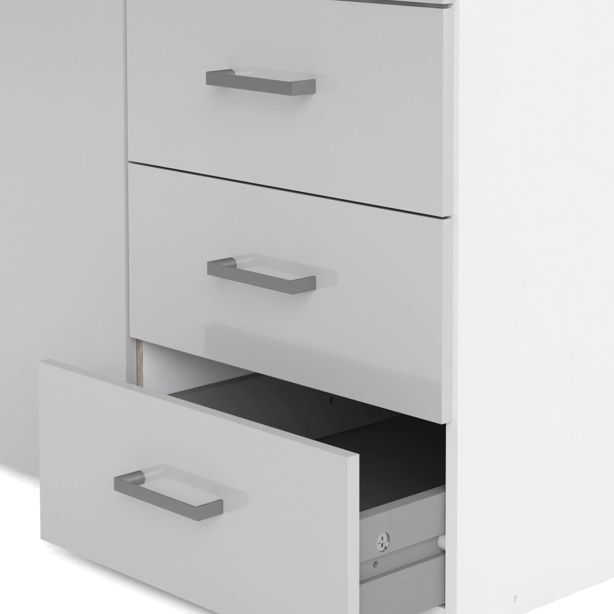 Guardaroba 3 ante Suzette, Mobile camera da letto, Cabina armadio portabiti, Armadio appendiabiti, 116x50 h200 cm, Bianco<Dmora Flash Sale