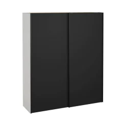 Guardaroba 2 ante Taxus, 61x182 h220 cm, Bianco e Nero<Dmora Online
