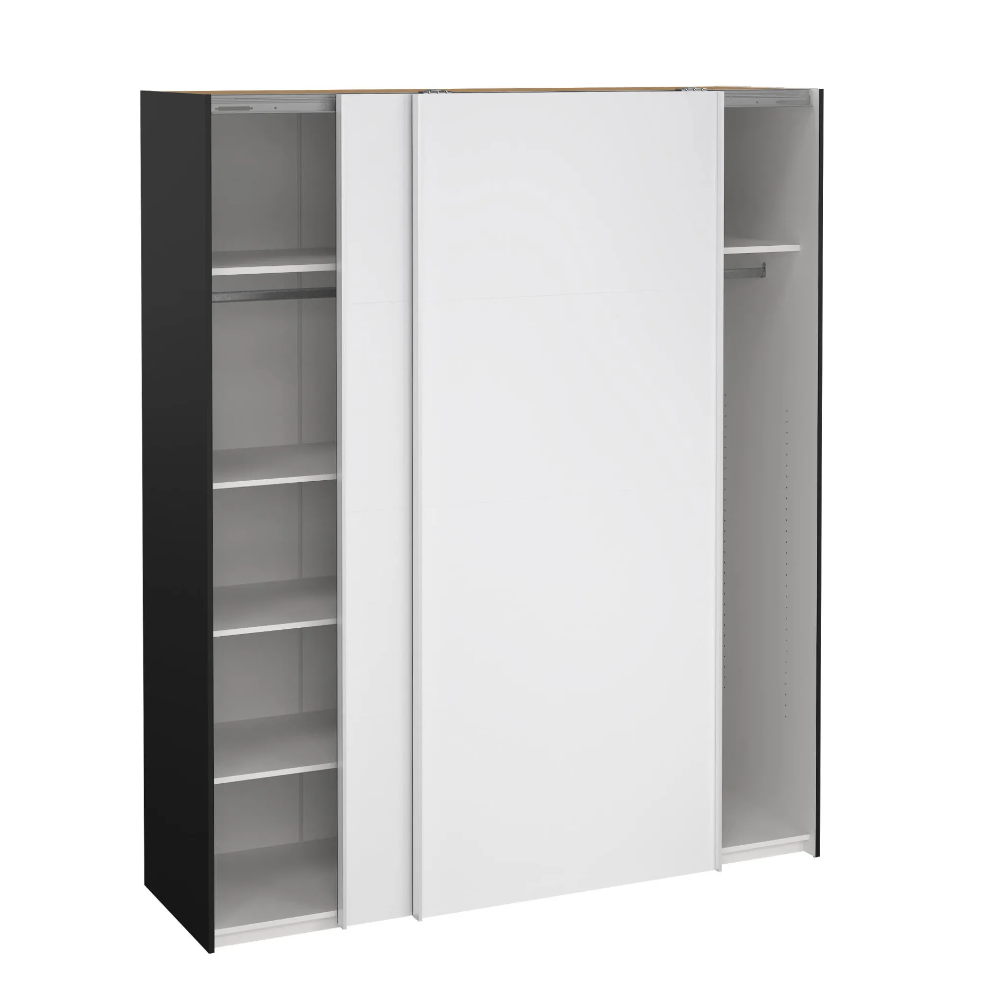 Guardaroba 2 ante Taxus, 61x182 h220 cm, Nero e Bianco<Dmora Best