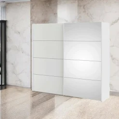 Guardaroba 2 ante Tobie, 61x243 h220 cm, Bianco<Dmora Discount