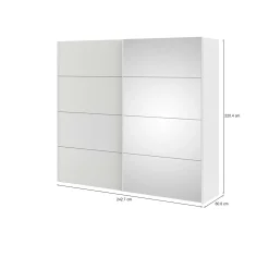 Guardaroba 2 ante Tobie, 61x243 h220 cm, Bianco<Dmora Discount