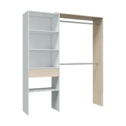 Guardaroba Amico, 158x40h187 cm, Bianco e Rovere<Dmora Sale