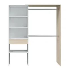 Guardaroba Amico, 158x40h187 cm, Bianco e Rovere<Dmora Sale