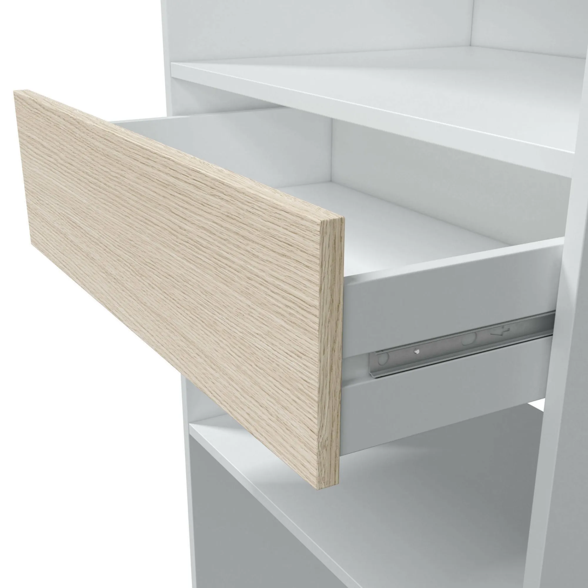 Guardaroba Amico, 158x40h187 cm, Bianco e Rovere<Dmora Sale