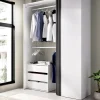 Guardaroba Annuck, 141x52h205 cm, Bianco e Antracite<Dmora Shop