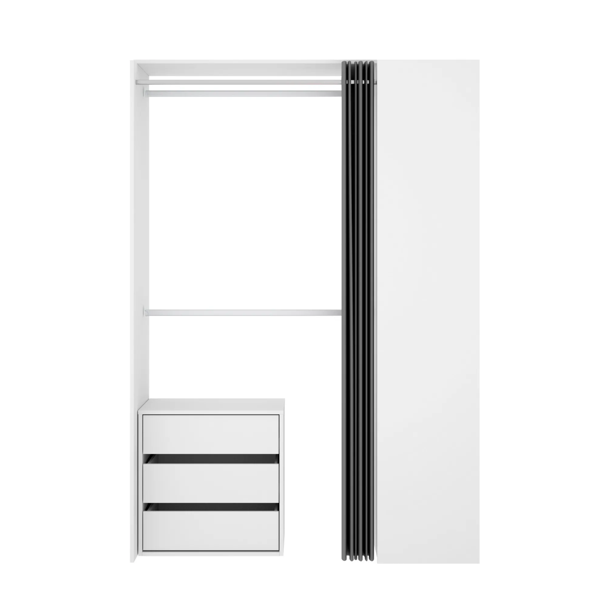 Guardaroba Annuck, 141x52h205 cm, Bianco e Antracite<Dmora Shop