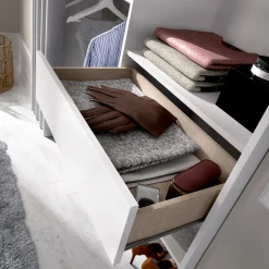 Guardaroba Arim, 160x50h205 cm, Bianco e Grigio<Dmora Cheap