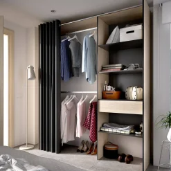 Guardaroba Arim, 160x50h205 cm, Rovere e Antracite<Dmora Cheap