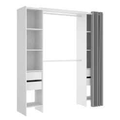 Guardaroba Era, 180x50h205 cm, Bianco e Grigio<Dmora Best Sale