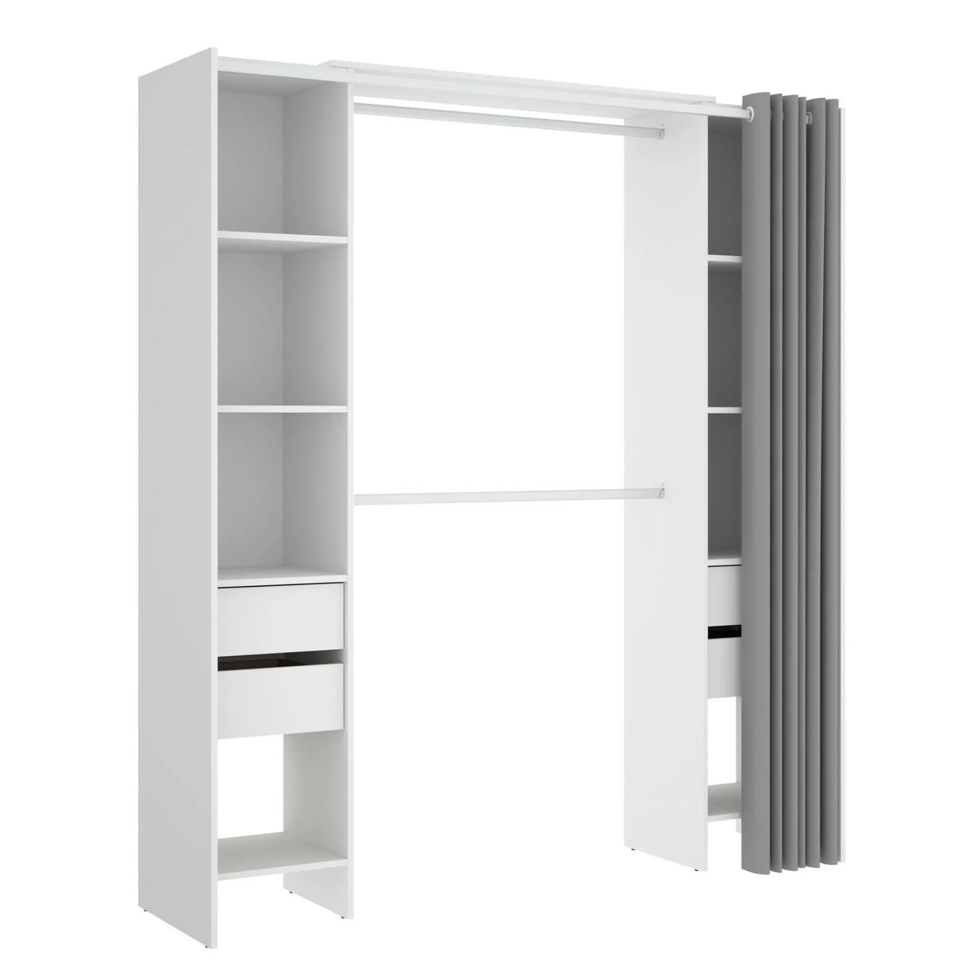 Guardaroba Era, 180x50h205 cm, Bianco e Grigio<Dmora Best Sale
