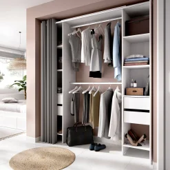 Guardaroba Era, 180x50h205 cm, Bianco e Grigio<Dmora Best Sale