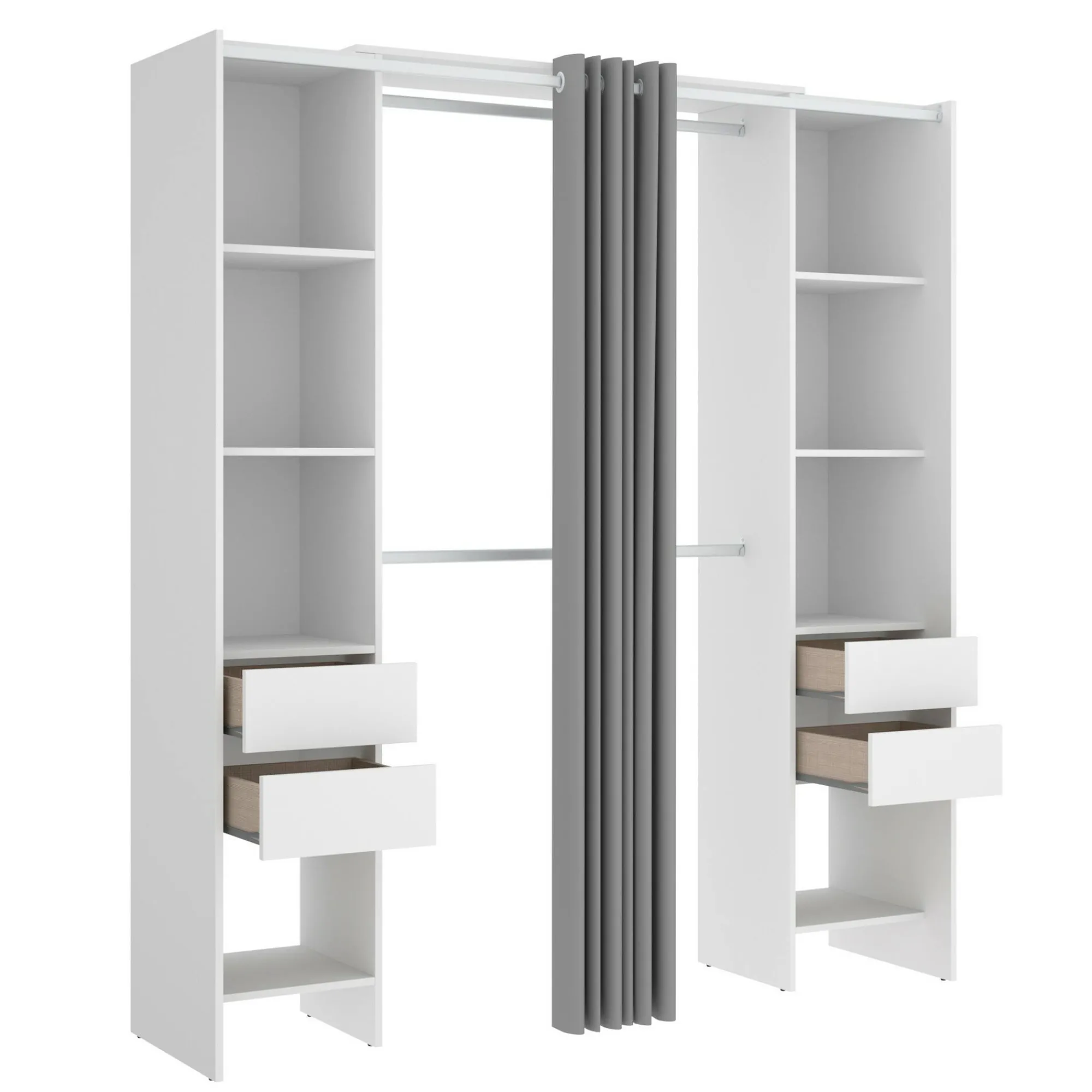 Guardaroba Era, 180x50h205 cm, Bianco e Grigio<Dmora Best Sale