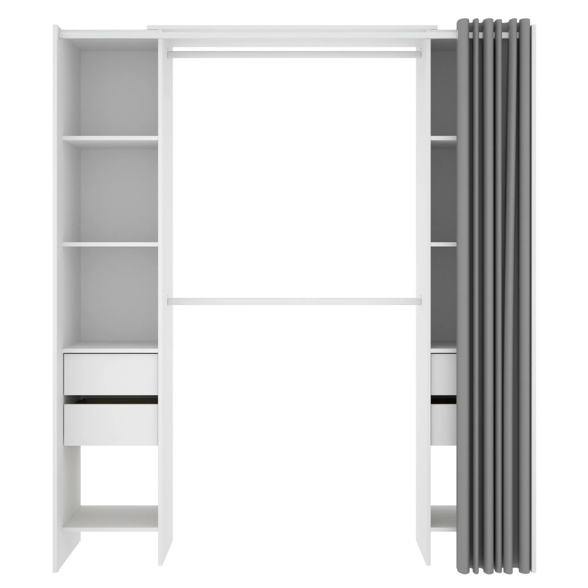 Guardaroba Era, 180x50h205 cm, Bianco e Grigio<Dmora Best Sale