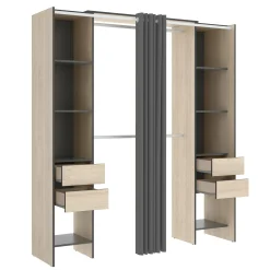 Guardaroba Era, 180x50h205 cm, Rovere e Antracite<Dmora Fashion