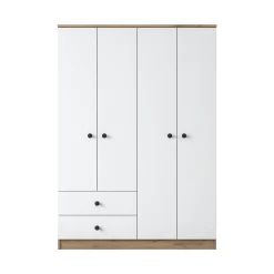 Guardaroba grande Acanto, 120x43 h170 cm, Noce e Bianco<Dmora Best