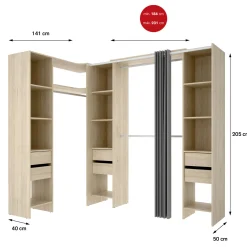 Guardaroba grande Alanno, 234x141 h205 cm,<Dmora New