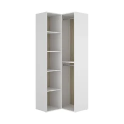 Guardaroba grande Anzino, 85x85 h205 cm, Bianco e Rovere<Dmora Best