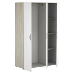 Guardaroba grande Dania, 119x51 h185 cm, Rovere e Bianco opaco<Dmora Store