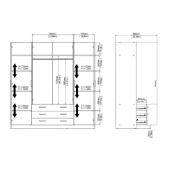 Guardaroba grande Dserafin, 50x196 h200 cm,<Dmora Flash Sale