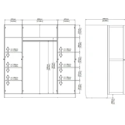 Guardaroba grande Dserr, 62x196 h200 cm,<Dmora Hot