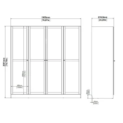 Guardaroba grande Dserr, 62x196 h200 cm,<Dmora Hot