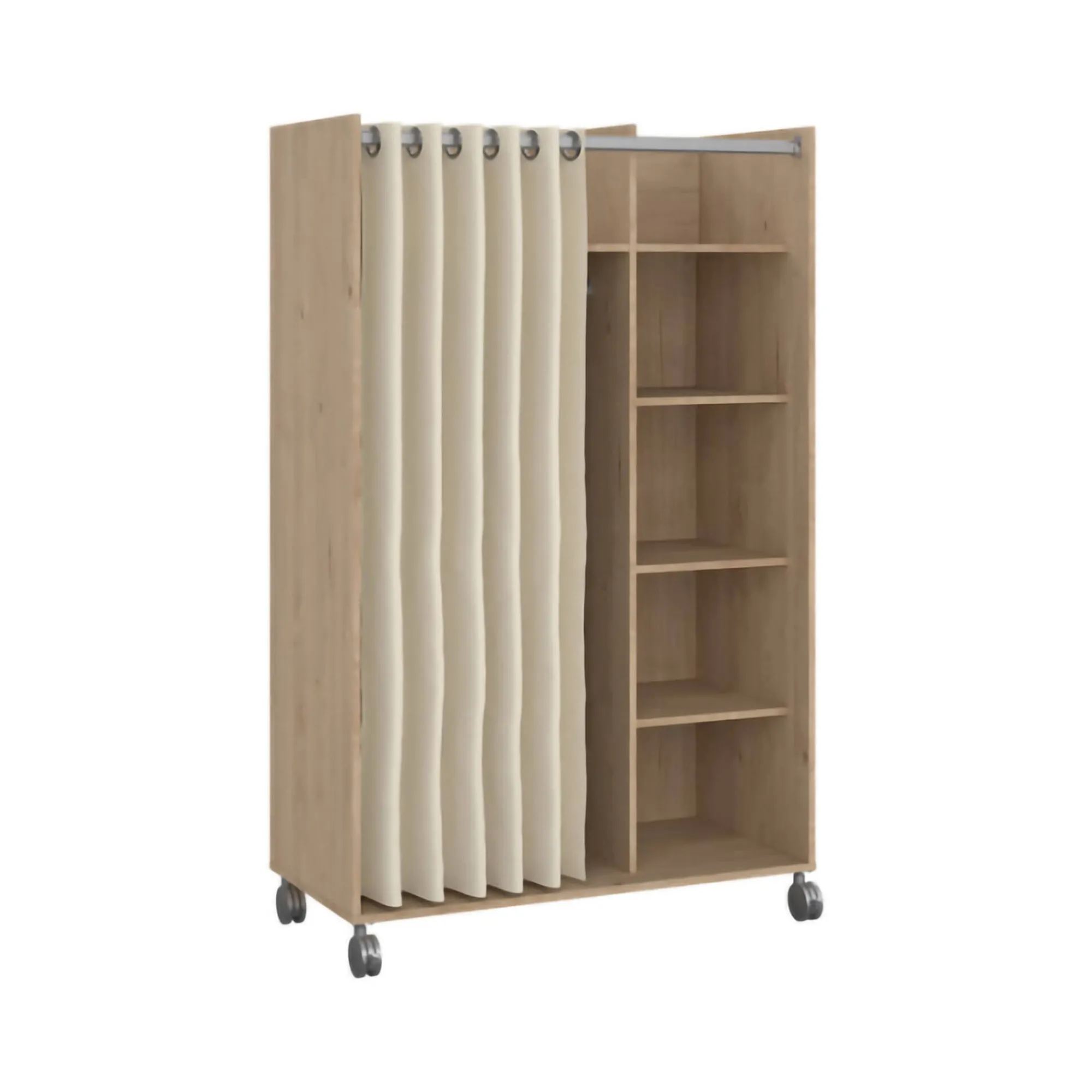 Guardaroba grande Dsesi, 48x100 h160 cm, Rovere e Beige<Dmora Best Sale