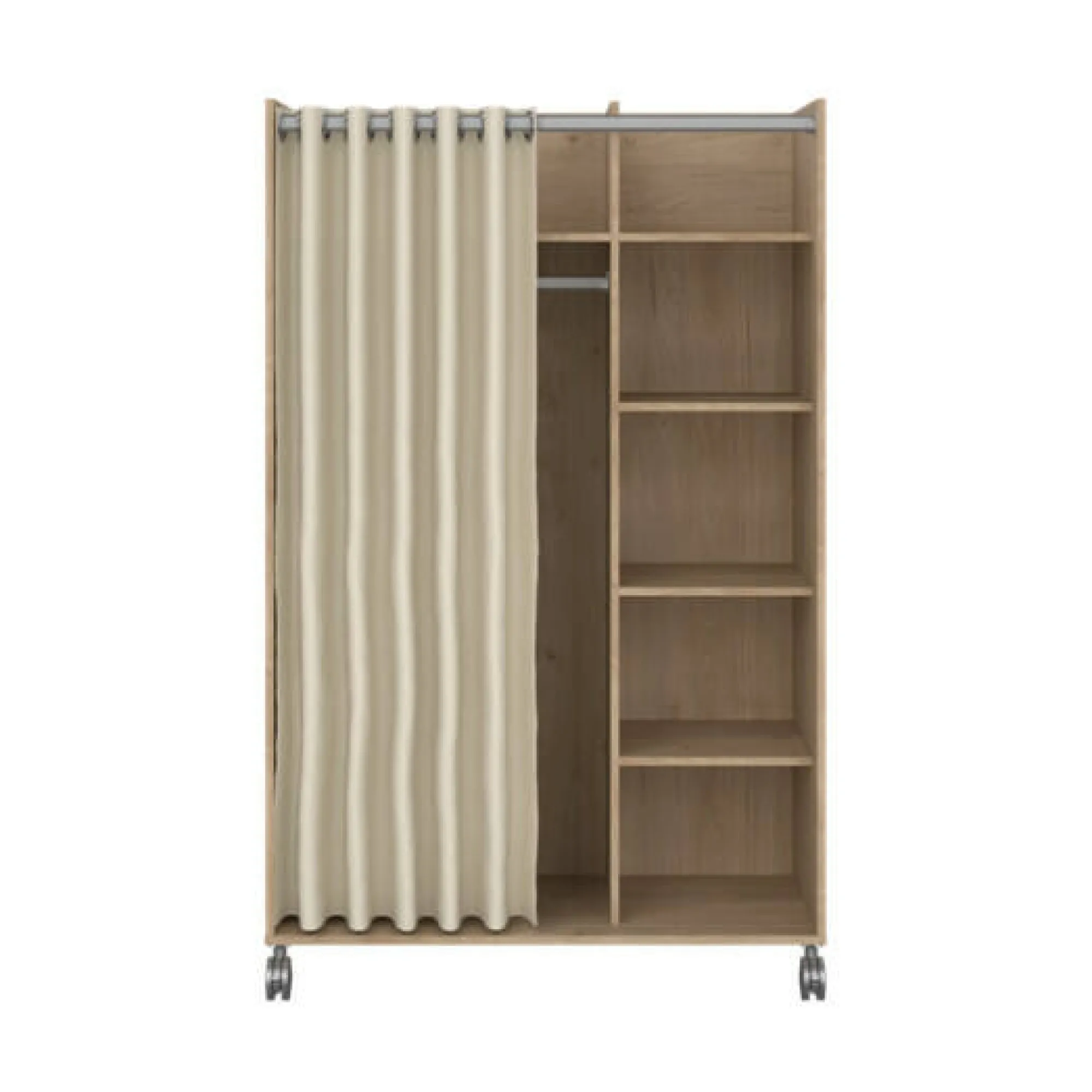 Guardaroba grande Dsesi, 48x100 h160 cm, Rovere e Beige<Dmora Best Sale
