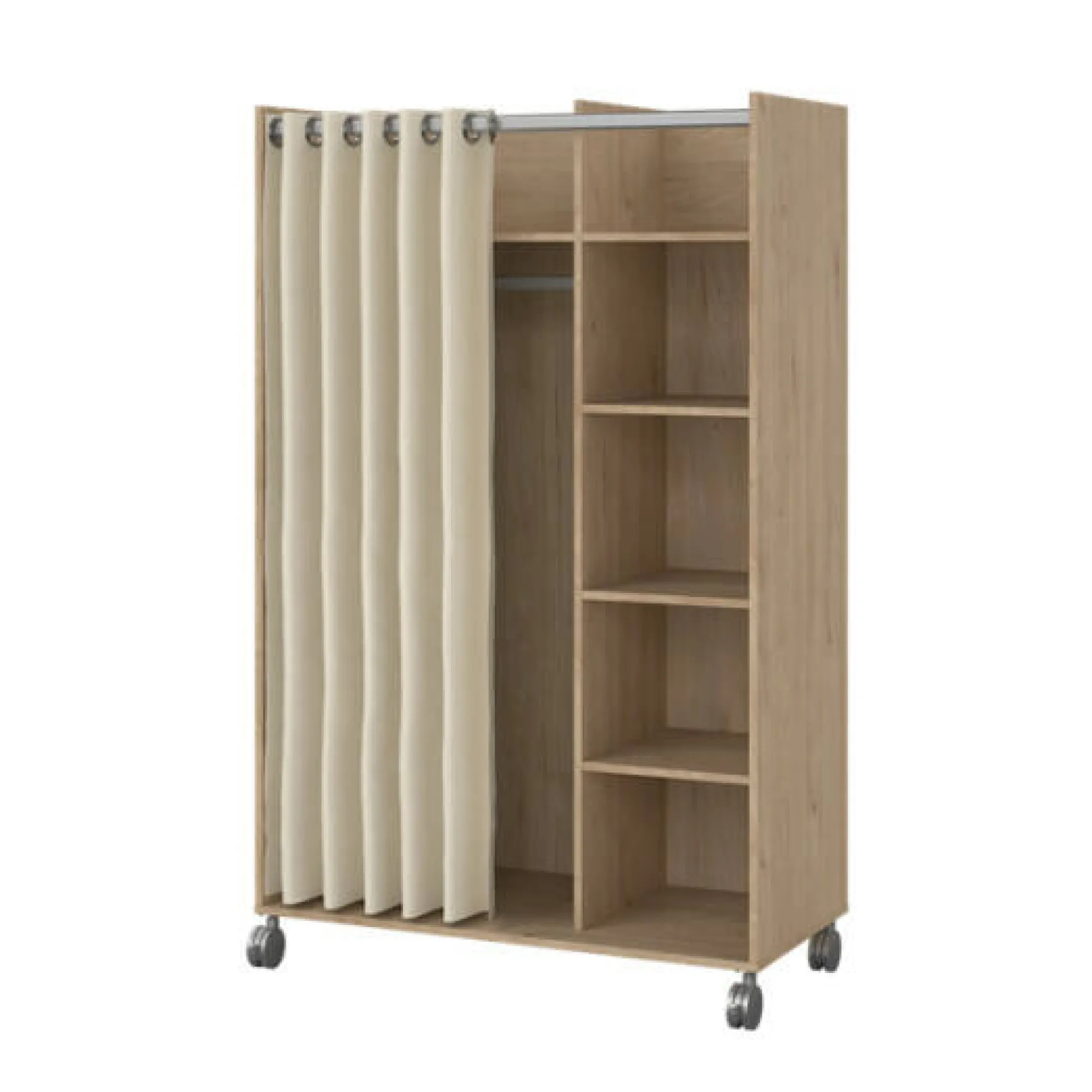 Guardaroba grande Dsesi, 48x100 h160 cm, Rovere e Beige<Dmora Best Sale