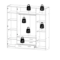 Guardaroba grande Epipola, 50x196 h200 cm,<Dmora Outlet