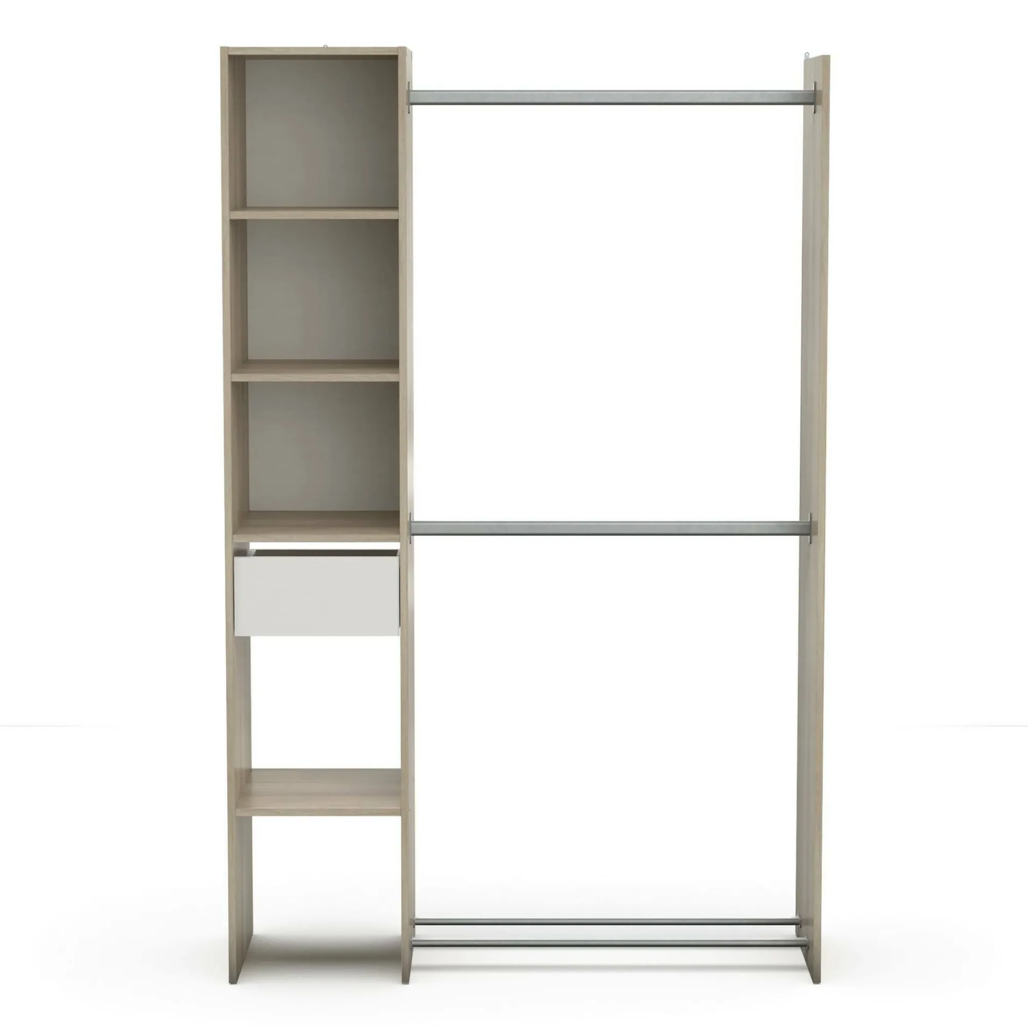 Guardaroba grande Floriana, 118x40 h183 cm, Rovere e Bianco opaco<Dmora Discount