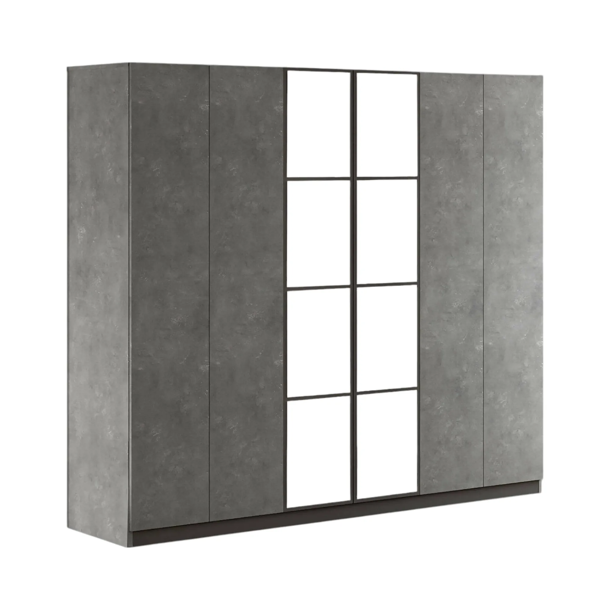 Guardaroba grande Gaja, 208x50 h184 cm, Antracite e Grigio<Dmora Flash Sale