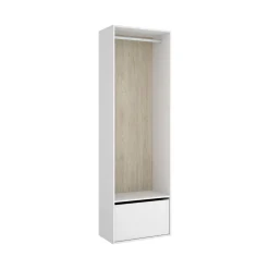 Guardaroba grande Islamabad, 60x45 h205 cm, Bianco e Rovere<Dmora Best