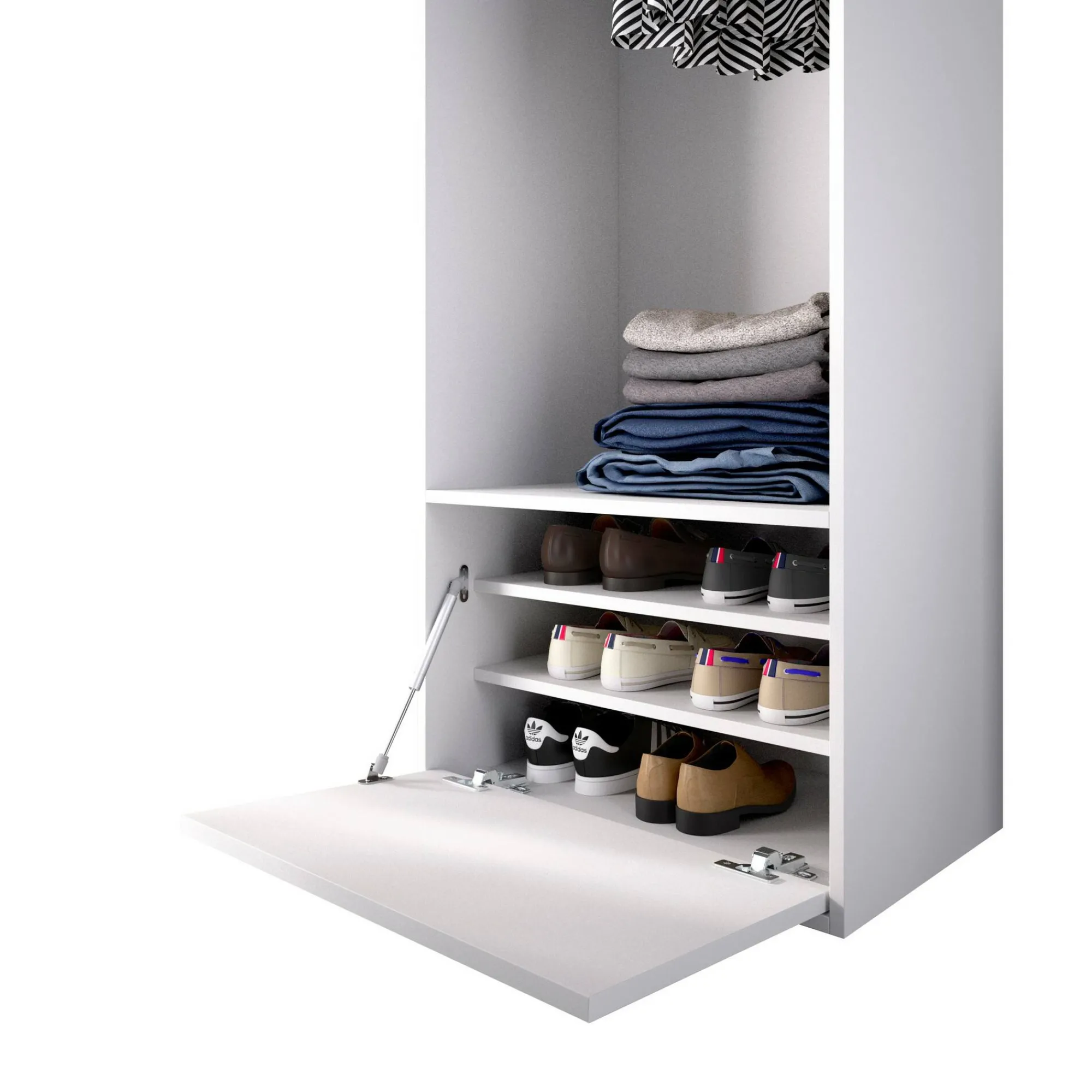 Guardaroba grande Islamabad, 60x45 h205 cm, Bianco e Rovere<Dmora Best