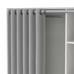 Guardaroba grande Jal, 48x105 h180 cm, Bianco e Grigio<Dmora Clearance