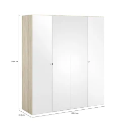 Guardaroba grande Keila, 196x60 h219 cm, Quercia e Bianco<Dmora Best