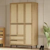 Guardaroba grande Nangka, 112x55 h196 cm, Noce e Quercia<Dmora Sale