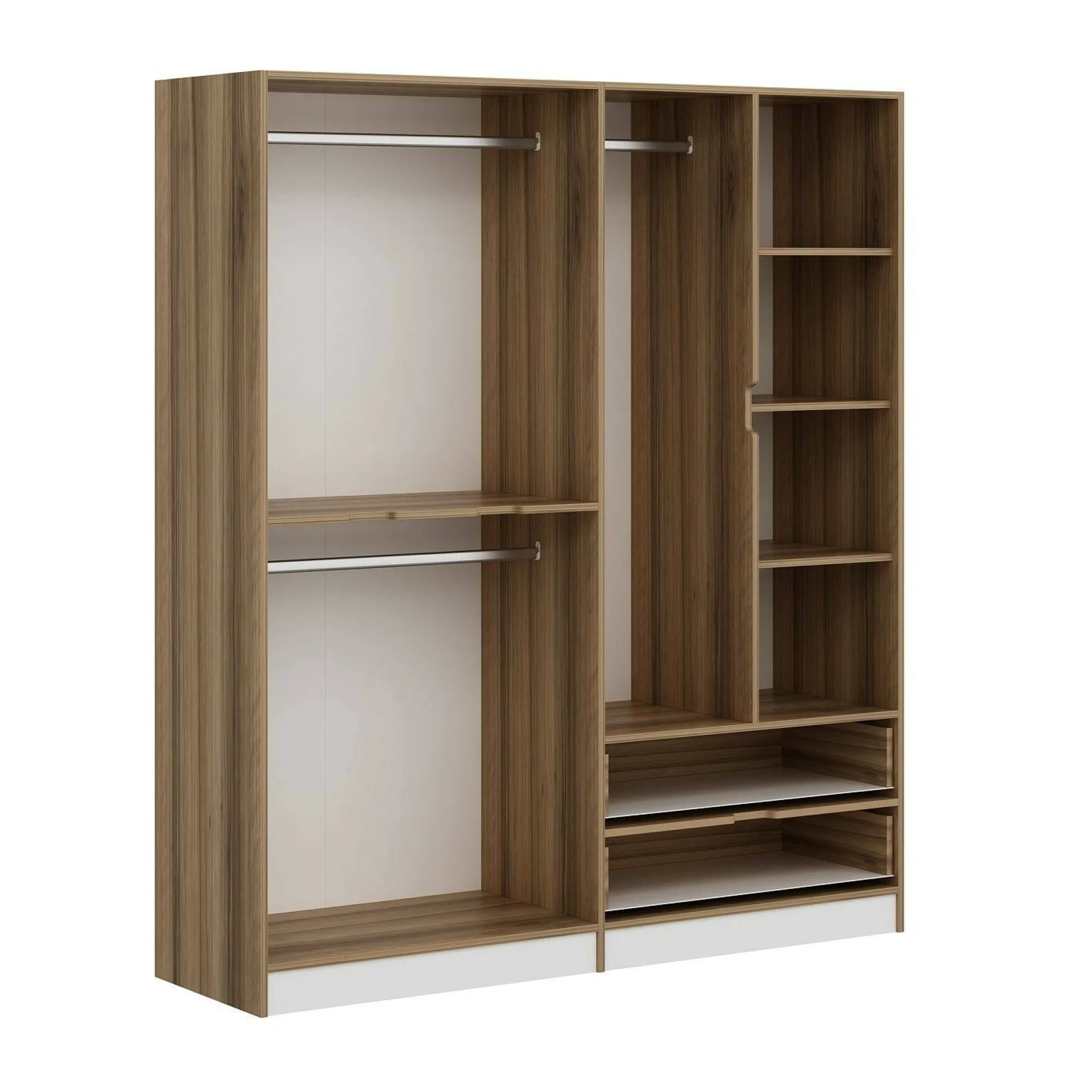 Guardaroba grande Odalys, 185x52 h208 cm, Bianco e Oro<Dmora Online