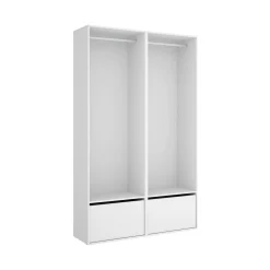 Guardaroba grande Pewa, 120x45 h205 cm, Bianco e Rovere<Dmora New