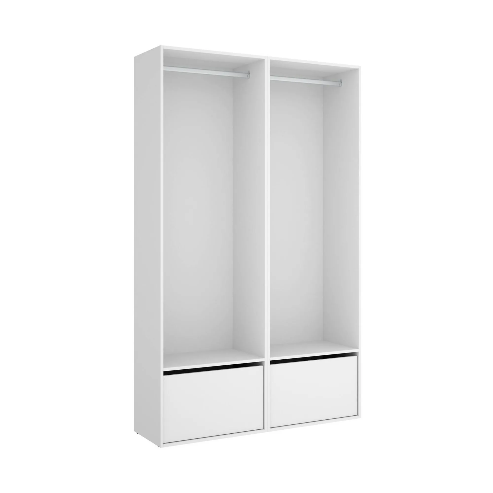 Guardaroba grande Pewa, 120x45 h205 cm, Bianco e Rovere<Dmora New